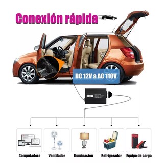 Foto 2 | Foto 2 | Inversor de Corriente para Auto 12v A 110v 300w 2 Ca y 2 Usb Belug color Negro