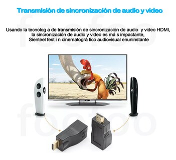 Foto 2 | Foto 2 | Extensor Hdmi A Hdmi 30m Decuado para Cable Cat6 Rj45 1080p Negro