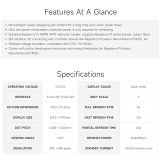 Foto 4 | Foto 4 | Pantalla De Tinta Electrónica Hat Waveshare De 7,5 Pulgadas Para Raspberry Pi - Venta Internacional.