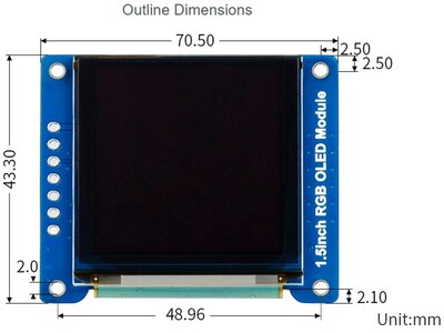 Foto 6 | Foto 6 | Módulo De Pantalla Oled Rgb Waveshare De 1 5 Pulgadas Y 128 X 128 Píxeles - Venta Internacional.