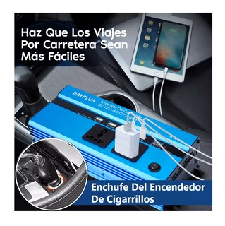 Foto 3 | Foto 3 | Inversor de Corriente Dual 1000w Con 4 Usb 12 Vcc A 110 Vca Azul
