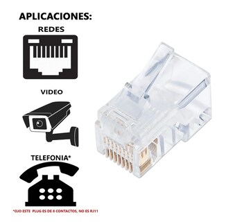 Foto 2 | Foto 2 | Kit con 100 Conectores Eo Safe Imports ESI-550 color Transparente RJ-45