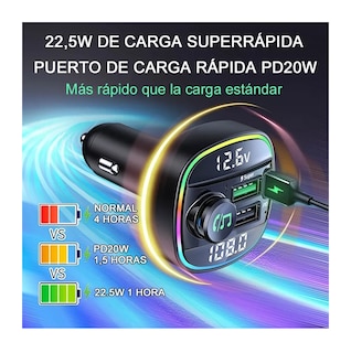Foto 2 | Foto 2 | Transmisor FM BELUG Bluetooth 5.0 Modulador de Radio de Coche Mano Negro