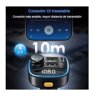Foto 3 | Foto 3 | Transmisor FM BELUG Bluetooth 5.0 Modulador de Radio de Coche Mano Negro