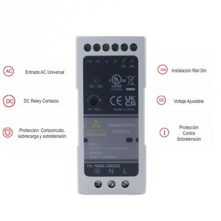 Foto 2 | Foto 2 | Fuente Conmutada 60w 2.5a  24 Vdc Equi Meanwell Mdr-60-24