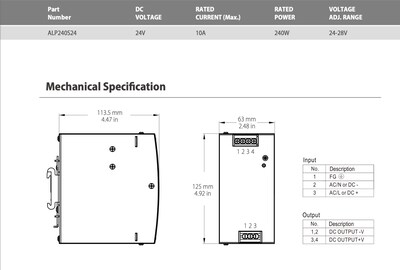 Foto 3 | Foto 3 | Fuente Conmutada 240w 10a  24 Vdc Equi Meanwell Ndr-240-24