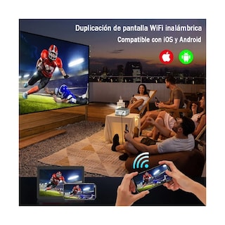 Foto 2 | Foto 2 | Proyector Wifi Portátil Hd 1080p Led 4000 Lm Eo Safe Imports Esi-20198 Blanco