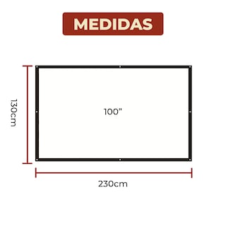 Foto 8 | Foto 8 | Pantalla para Proyector 100 Pulgadas Tela Gruesa con Kit de Montaje