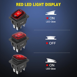 Foto 6 | Foto 6 | Interruptor Basculante Nilight De 6 Pines, Encendido Y Apagado, Con Led Rojo Con Iluminación Ip67 - Venta Internacional.