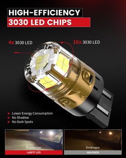 Foto 4 | Foto 4 | Bombillas Led Lasfit 7443 7440, Luz De Respaldo Inversa, 6000 K (paquete De 2) - Venta Internacional.