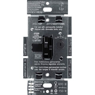 Foto 1 | Foto 1 | Interruptor De Intensidad Lutron Ariadni/toggler Led+ 150w Negro - Venta Internacional.