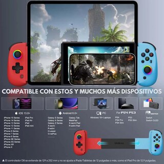 Foto 4 | Foto 4 | Control Joystick Gamepad Mr. Gadgets D8-RA Rgb Para Iphone Android Switch Color Rojo Y Azul
