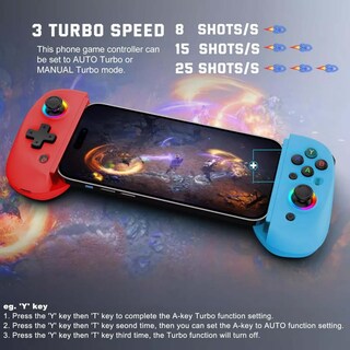 Foto 6 | Foto 6 | Control Joystick Gamepad Mr. Gadgets D8-RA Rgb Para Iphone Android Switch Color Rojo Y Azul