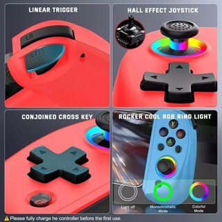 Foto 7 | Foto 7 | Control Joystick Gamepad Mr. Gadgets D8-RA Rgb Para Iphone Android Switch Color Rojo Y Azul