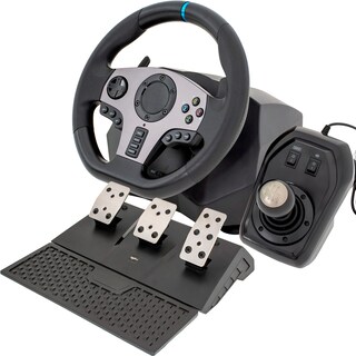 Foto 1 | Foto 1 | Volante Pedales y Palanca Audiotek color Negro para Xbox One Series/PC/PS3/Switch