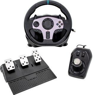 Foto 3 | Foto 3 | Volante Pedales y Palanca Audiotek color Negro para Xbox One Series/PC/PS3/Switch