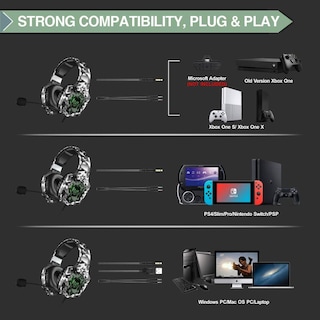 Foto 2 | Foto 2 | Auriculares Para Juegos Onikuma K8 Con Cable Y Luces Rgb - Venta Internacional.