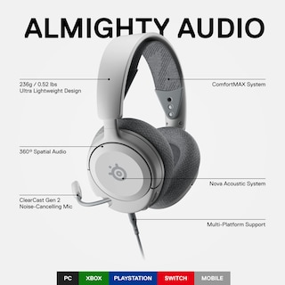 Foto 2 | Foto 2 | Auriculares para Juegos Steelseries Arctis Nova 1 Hi-fi 360° Blancos - Venta Internacional