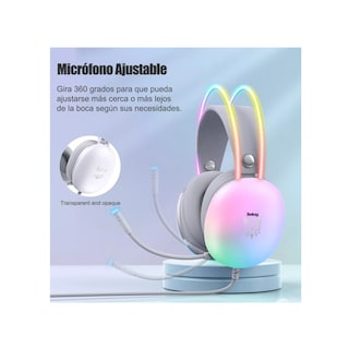 Foto 4 | Foto 4 | Audífonos Gamer Con Micrófono Y Luz Rgb Para Pc Xbox Belug Gris/colorido