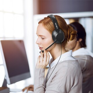 Foto 7 | Foto 7 | Auriculares Binaurales Con Cable Levn Con Micrófono Para Pc, Color Negro - Venta Internacional.