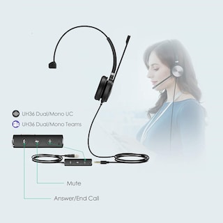 Foto 7 | Foto 7 | Auriculares Usb Yealink Uh36 Con Cable Y Micrófono Con Cancelación De Ruido - Venta Internacional.