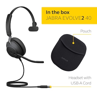 Foto 6 | Foto 6 | Auriculares Jabra Evolve2 40 Se Con Cable Y Mono Con Cancelación De Ruido - Venta Internacional.