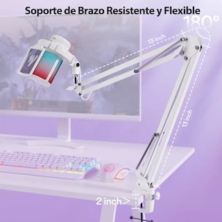 Foto 3 | Foto 3 | Micrófono Gamer Rgb Condensador Usb Eo Safe Imports Esi-12899 Blanco