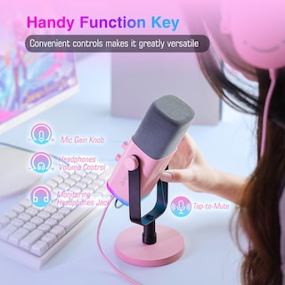 Foto 5 | Foto 5 | Micrófono Fifine Xlr/usb Am8 Rosa Con Conector Para Auriculares Y Rgb - Venta Internacional.