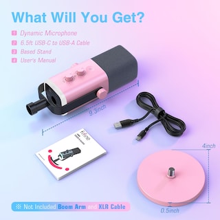 Foto 7 | Foto 7 | Micrófono Fifine Xlr/usb Am8 Rosa Con Conector Para Auriculares Y Rgb - Venta Internacional.