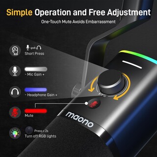 Foto 6 | Foto 6 | Micrófono Para Juegos Maono Pd100xs Usb Xlr Con Boom Arm Y Software - Venta Internacional.