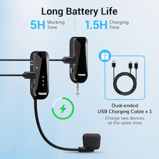 Foto 4 | Foto 4 | Auriculares Inalámbricos Con Micrófono Tonor Uhf 20 Canales Alcance 20 M - Venta Internacional.