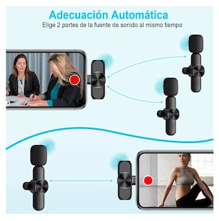 Foto 3 | Foto 3 | Micrófonos Inalámbrico Para Iphone Android Y Pc 2 Pzs Negro