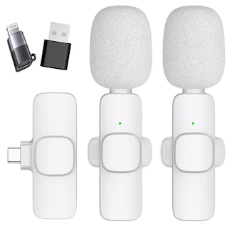 Foto 1 | Foto 1 | Micrófono Inalámbrico Para Iphone Ipad Android 2 Pcs Blanco