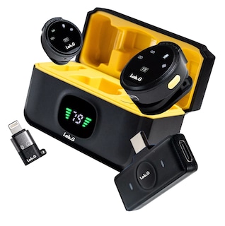Foto 1 | Foto 1 | Mini Micrófono De Solapa Inalámbrico Para Iphone Y Android Hi-fi 2 Pcs Amarillo Negro