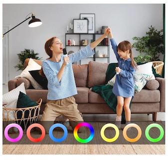 Foto 4 | Foto 4 | Altavoz Bluetooth Portátil Máquina de Karaoke con 2 Micrófonos Azul Acero