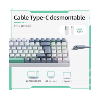 Foto 5 | Foto 5 | Teclado Mecánico K500 Gamer Alámbrica Español