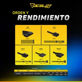 Foto 7 | Foto 7 | Fuente de Poder Ocelot Gaming OPS850 de 850w ATX Modular 80+ Gold