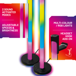 Foto 2 | Foto 2 | Lámparas Led 4gamers Para Escritorio - Paquete De 2 - Efectos De Luz Rgb, 4 Modos De Brillo Y Velocidad - Usb - Negro