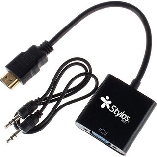 Foto 1 | Foto 1 | Adaptador Stylos Hdmi A VGA + Cable Audio 3.5 mm 15 cm Negro