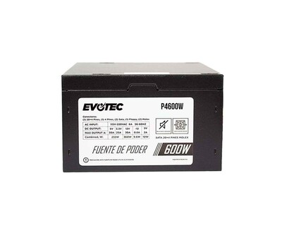 Foto 1 | Foto 1 | Fuente de Poder Evotec P4600w color Negro 600 W Sata X2 Molex X2 4 Pin X1 20 más 4 Pin X1