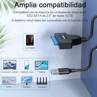 Foto 2 | Foto 2 | Cable Adaptador Eo Safe Imports Esi-6327 USB 3.0 A Sata 2.5 para Discos Duros Negro