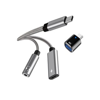Foto 1 | Foto 1 | Adaptador Usb C A Jack 3.5 Mm Con Adaptador De Carga Pd De 25 W Eo Safe Imports Esi-20093 Negro