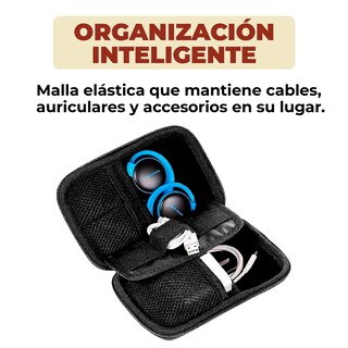 Foto 6 | Foto 6 | Estuche Organizador Portátil para Disco Duro Cables y Memoria Negro