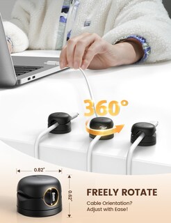 Foto 2 | Foto 2 | Organizador De Cables Giratorio Lamicall, Paquete De 12 Unidades, Para Escritorio Y Oficina - Venta Internacional.