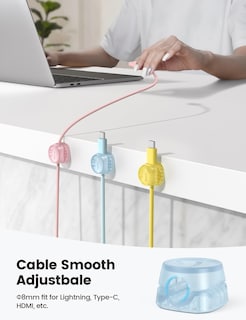Foto 5 | Foto 5 | Cord Organizer, Clips Para Sujetacables Lamicall Spring, Paquete De 6 - Venta Internacional.
