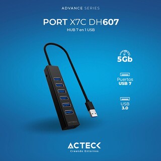 Foto 3 | Foto 3 | Hub Acteck Port X7c Dh607 7 En 1 Usb-c Usb Ac-937030 Color Negro