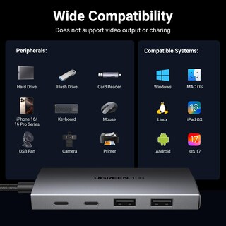 Foto 5 | Foto 5 | Hub USB-C Ugreen de 10 Gbps 4 Puertos USB 3.2 con 2 USB-C 3.2 y 2 USB-A 3.2 - Venta Internacional