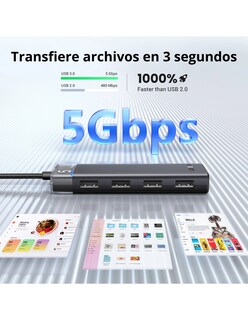 Foto 4 | Foto 4 | Hub Usb-c 4 En 1 Cm653 Ugreen Usb-a 3.0 Con Indicador Led 5gbps