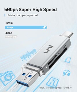 Foto 2 | Foto 2 | Lector De Tarjetas Sd Uni De Alta Velocidad Usb C A Micro Sd Usb 3.0 Plateado - Venta Internacional.
