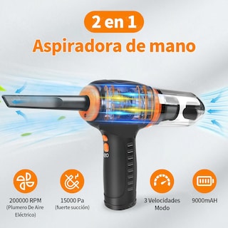 Foto 2 | Foto 2 | Kit Limpieza Pc Inalámbrico Aire Soplador Eo Safe Imports Esi-20135 Negro